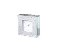 Hestia Mirror Glass Raindrop Design Mantel Clock 15 x 15 x 5cm