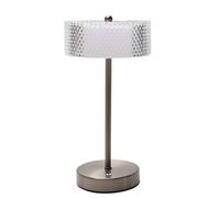 Hestia Nickel Usb Touch Table Lamp With Crystal Effect Shade In Silver Silver