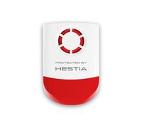 HESTIA Outdoor Siren Alarm 120dB Mains Powered Strobe | Compatible with SAFE-TECH smart home security systems. Features a high-decibel flash strobe for indoor or outdoor use