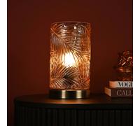 Hestia Palm Textured Glass Table Lamp In Clear Clear