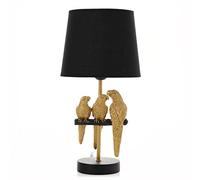 Widdop Hestia Modern Home Gold Table Desk Parrot Lamp with Black Shade