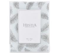 Hestia Photo Frame Grey Feathers Print 4" X 6"