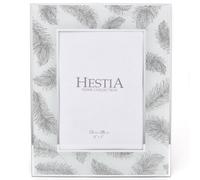 Hestia Photo Frame Grey Feathers Print 5" X 7"