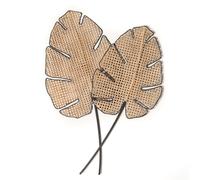 Hestia Rattan Effect Leaf Metal Wall Art 83cm x 57cm