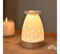Hestia Ribbed Aroma Lamp in White Hestia White