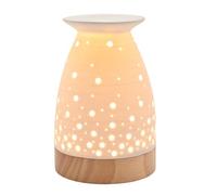 Hestia Ribbed Aromatherapy Lamp - Upper Warms Oil Melts to Generate Calming Aroma. Relaxing, Cosy Illuminations & Contemporary Matt Finish. Bedroom, Kitchen, Living Room, Office, or Lounge.