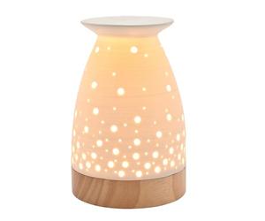 Hestia Ribbed Aromatherapy Lamp - Upper Warms Oil Melts to Generate Calming Aroma. Relaxing, Cosy Illuminations & Contemporary Matt Finish. Bedroom, Kitchen, Living Room, Office, or Lounge.
