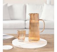 Hestia Ribbed Glass Jug - Champagne In Light Brown Light Brown