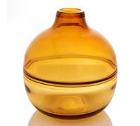 Hestia Round Amber Coloured Glass Vase - Large