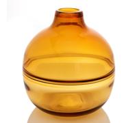 Hestia Round Amber Coloured Glass Vase - Large