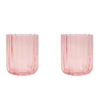 Hestia Set Of 2 Bright Pink Scalloped Glass Tumblers - Small Pink One Size