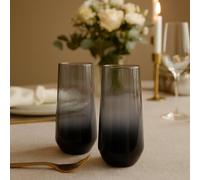 Hestia Set Of 2 Grey Ombre Highball Glass Grey One Size