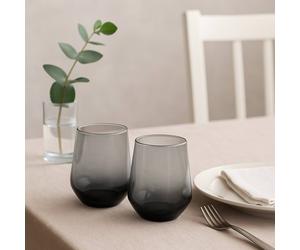 Hestia Set Of 2 Grey Ombre Tumbler Glass Grey