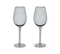 Hestia Set of 2 Grey Wine Glasses with Gold Rim