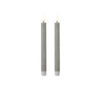 Hestia Set Of 2 Led Wax Taper Candles Dove Grey 24Cm Grey One Size
