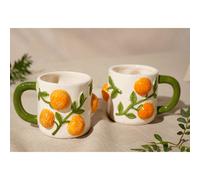 Hestia Set of 2 Mugs with Oranges in White Hestia White