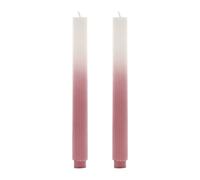 Hestia Set of 2 Ombre Dinner Candles - Pink & White Pink