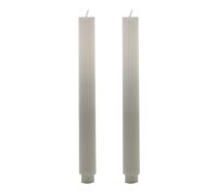 Hestia Set of 2 Ombre Dinner Candles - Taupe/White