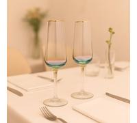 Hestia Set Of 2 Rainbow Champagne Glass Multi
