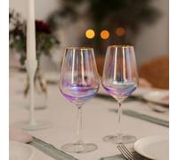 Hestia Set Of 2 Rainbow Wine Glasses Multi One Size