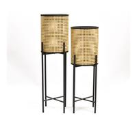 Hestia Set of 2 Rattan Footed Planters 71cm & 81cm