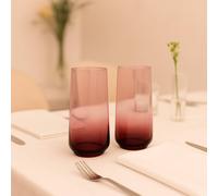 Hestia Set Of 2 Red Ombre Highball Glasses Red One Size