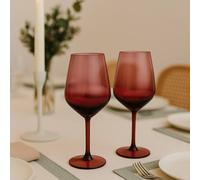 Hestia Set Of 2 Red Ombre Wine Glasses Red One Size