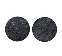 Hestia Set Of 2 Round Marble Coasters - Black Black