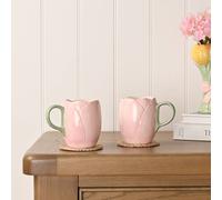 Hestia Set Of 2 Tulip Mugs In Blush In Pink Pink