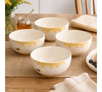 Hestia Set Of 4 Bee Hive Large Bowls In White White