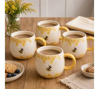 Hestia Set Of 4 Bee Hive Mugs In White White