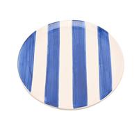 Hestia Set Of 4 Blue & White Striped Plates White