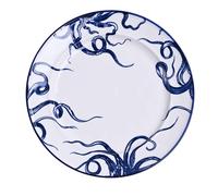 Hestia Set Of 4 Dinner Plates Octopus Design 11" In Blue Blue