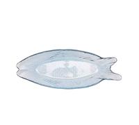 Hestia Set Of 4 Fish Glass Plate 25Cms In Blue Blue One Size