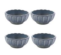 Hestia Set Of 4 Reactive Glaze Blue Bowls In Mid Blue Mid Blue One Size