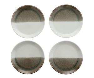 Hestia Set of 4 Reactive Glaze Grey Plates 23cm
