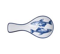 Hestia Set Of 4 Small Serving Plate/spoon Rest Fish Design 10.75" In Blue Blue One Size