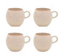 Hestia Set Of 4 Speckled Oval Mugs In Cream Cream One Size