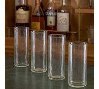 Hestia Set Of 4 Tall Hammered Style Glass In Clear Clear One Size