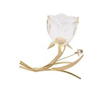 Hestia Single Stem Glass Holder With Champagne Glass Flower On Gold Base Gold One Size