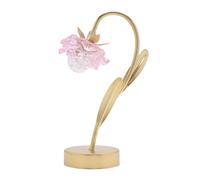 Hestia Single Stem Led Lamp With Pink Glass Flower And Gold Base Gold One Size