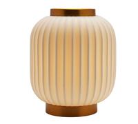 Hestia Small Ribbed Lantern Style Lamp In White White