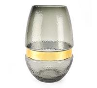 Hestia Smoke Vase with Electroplated Band 30cm