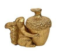 Hestia - Squirrel & Gold Acorn Trinket Box With Removable Lid - Contemporary Stylish Gifting And Homeware for Keepsakes/Organisation - H: 11cm x W: 7cm.