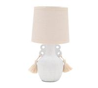 Hestia Stone Finish Vase Lamp With Tassels