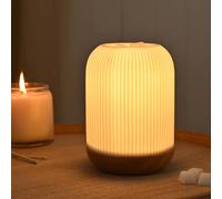 Hestia Striped Aroma Lamp In White White