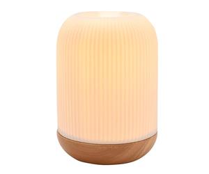 Hestia Striped Aromatherapy Lamp - Upper Warms Oil Melts to Generate Calming Aroma. Relaxing, Cosy Illuminations & Contemporary Matt Finish. Bedroom, Kitchen, Living Room, Office, or Lounge.