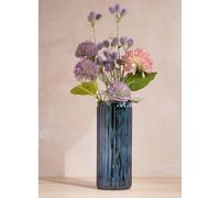 Hestia Tall Ribbed Glass Vase - Blue Blue One Size