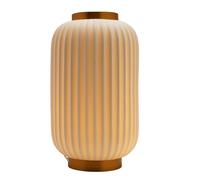 Hestia Tall Ribbed Lantern Style Lamp in White Hestia White
