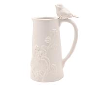 Hestia Tall White Floral Bird Jug White